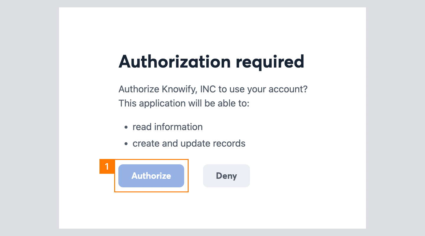 Knowify | Integrations | Authorization modal from CompanyCam