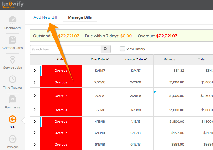 how-to-enter-a-bill-knowify