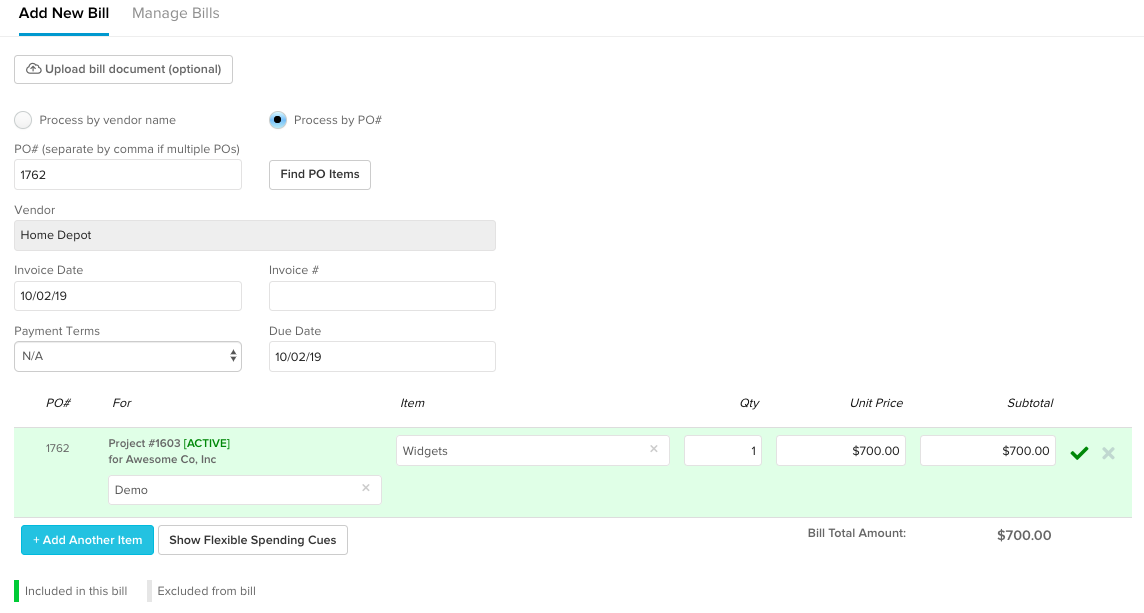 Flexible spending purchase orders – Knowify