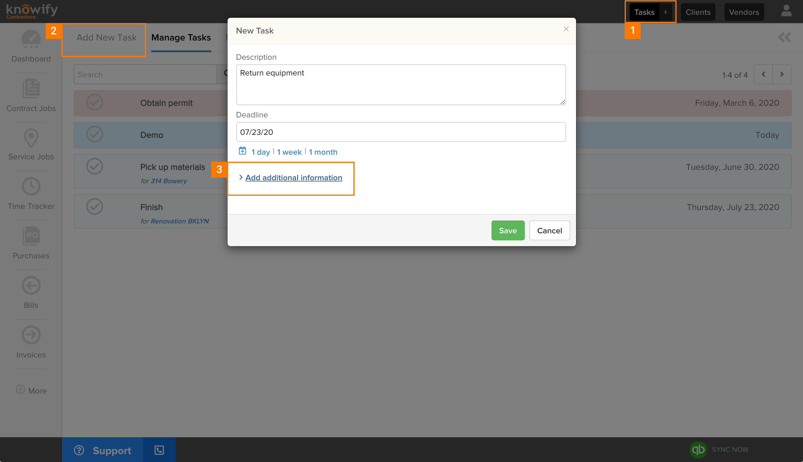 Knowify | Task management | Screenshot of how to assign a task to a resource